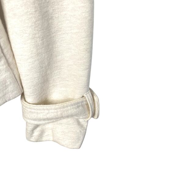 Lucky Brand Womens Cream 100% Cotton Double Breasted 2 pocket Pea Coat Sz Large - Picture 7 of 10